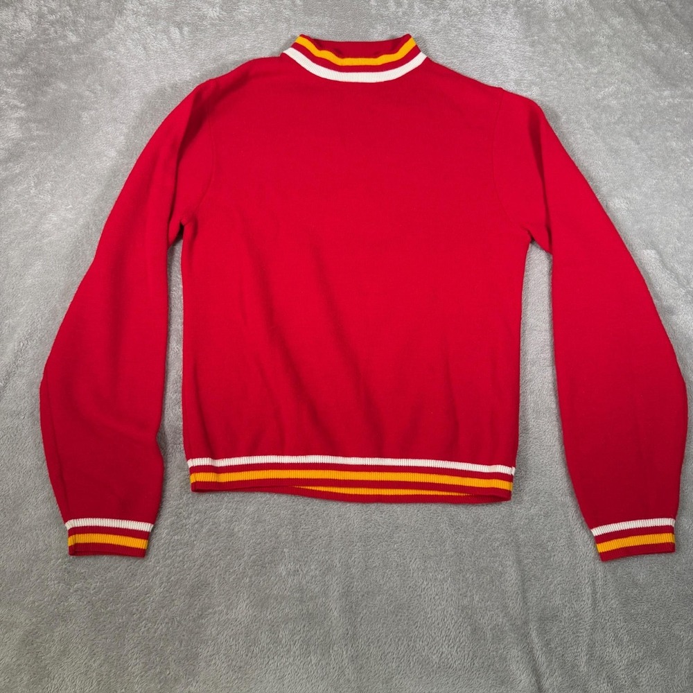 Vintage Jantzen‎ NFL Sweater Adult Small Red Knit Mock Neck Chiefs 70s